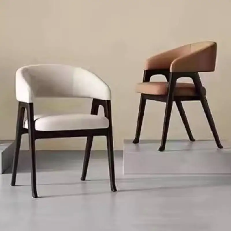 Nordic kunstleer eetkamerstoelen rugleuning moderne moderne conferentiebank kantoorijdelheid buigbaar Sillas Para Comedor meubilair