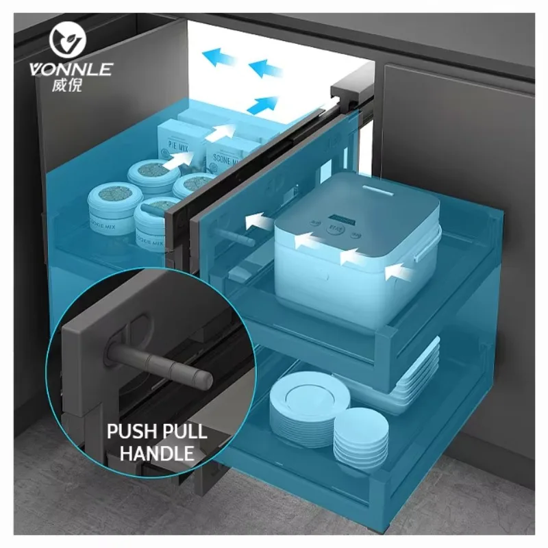 Wholesale Stainless Steel Kitchen Corner Cabinet Pull Basket Fully Extended Corner Storage Rack