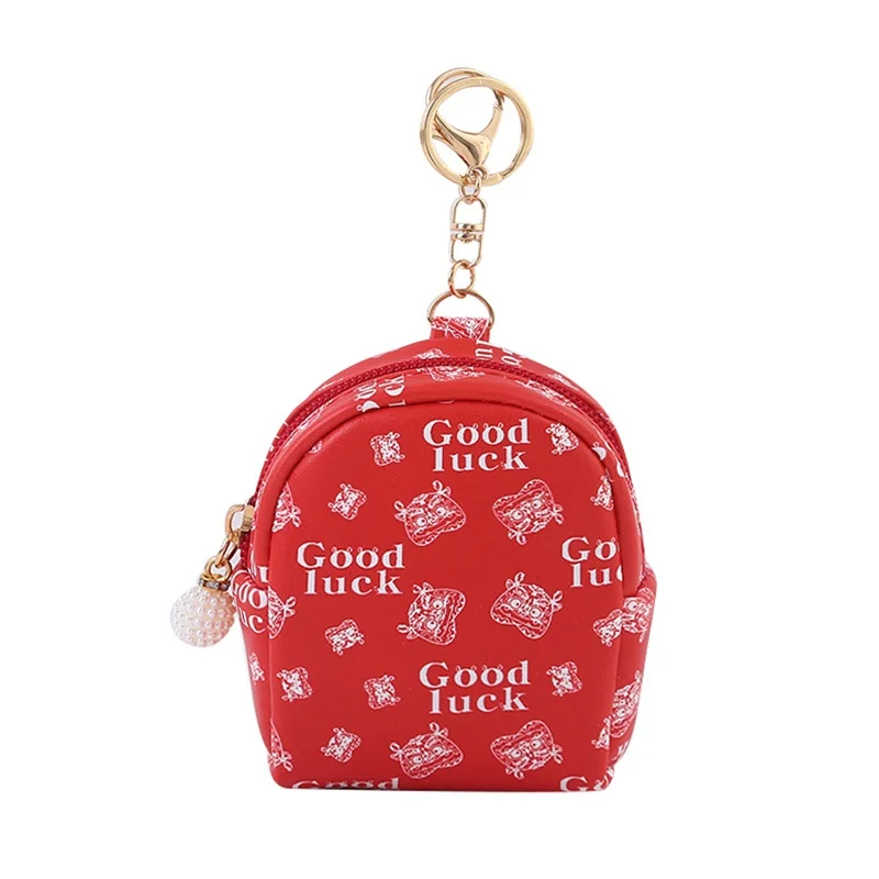 Mini Backpack Keychain Wristlet Pouch Small Change Coin Purse Cute Zipper Wallet For Women/Men Airpods Cosmetics