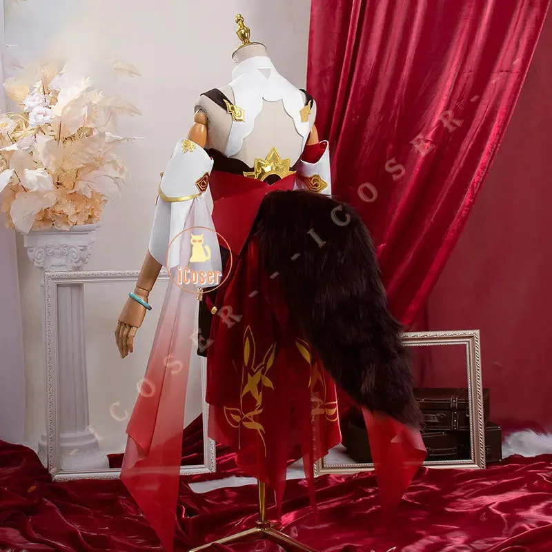 تينغيون تأثيري حلي هونكاي ستار السكك الحديدية شعر مستعار فستان آذان ذيل فوكسيان سكاي-فيرينغ لجنة Xianzhou Luofu حفلة الهالوين النسائية؛