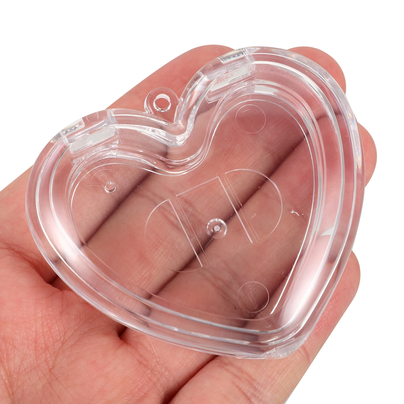 Poudre vide en forme de cœur, étui Compact et transparent pour Blush, petit récipient de maquillage léger pour fard à paupières, surligneur, poudre libre
