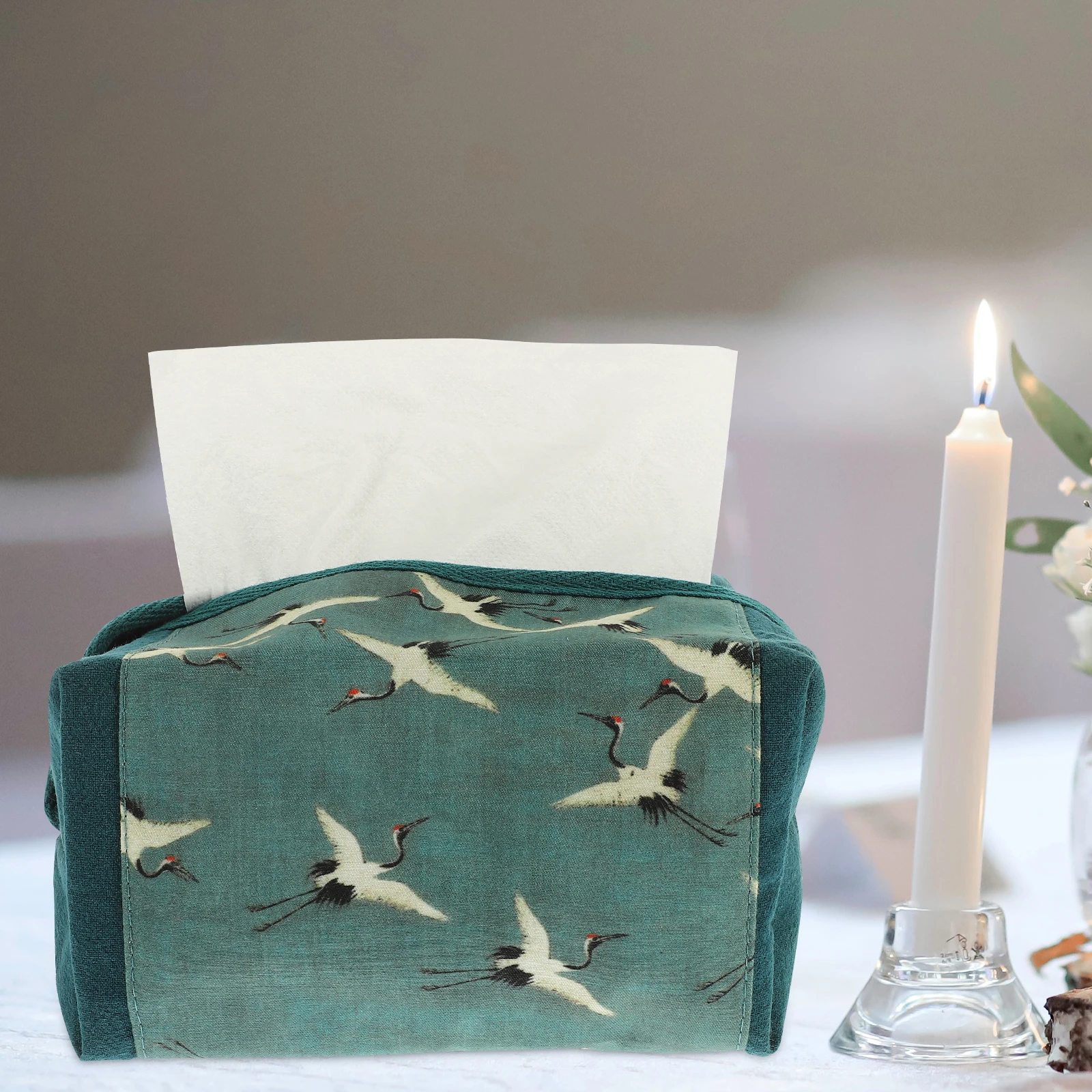 

s Tissue Box Retro Chinese Style Fabric Bag Classic Paper Towel Holder Cloth Storage VintageDecoration