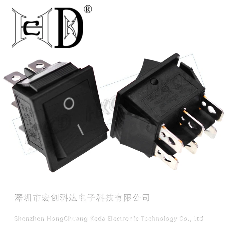 2PCS KCD4 Black Rocker Switch Power Switchs ON-OFF-ON 2/3 Position 4/6 Pins The arrow is Reset/Latch 16A 250VAC/ 20A 125VAC