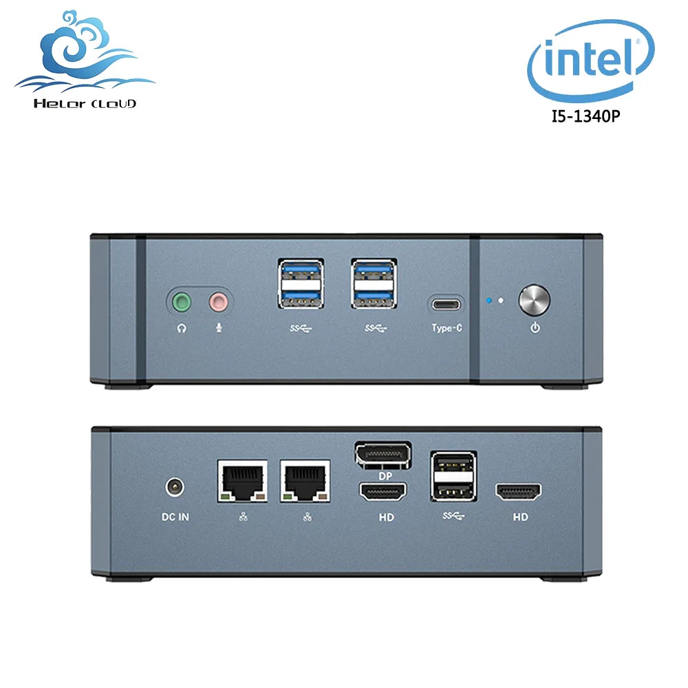 

Helorpc Intel Core I5-1340P Dual LAN Quad Display DDR4 RAM RFID 4.6GHZ Desktop Mini PC with Thunderbolt4 Interface