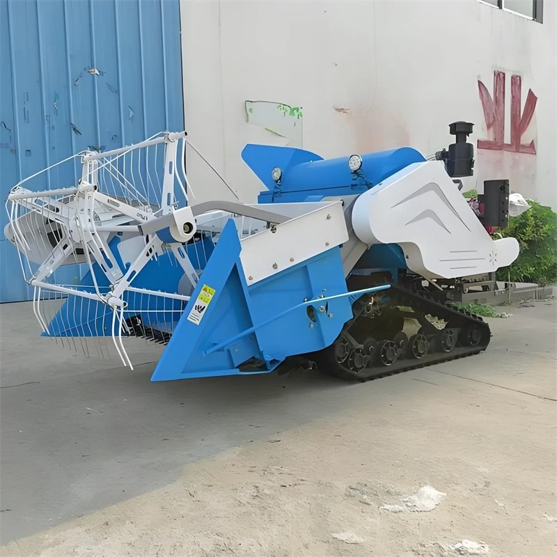 15 horsepower small rice harvester Electric start Hand-held rice harvester Mounted crawler harvester