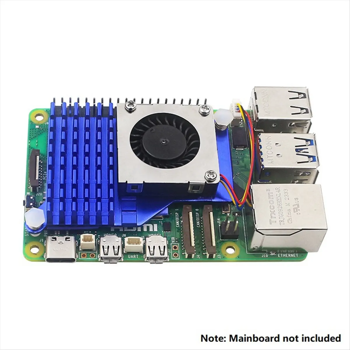 For Raspberry Pi 5 Active Cooler Aluminum Heatsink PWM Fan Blue Cooling Radiator for RPI 5 Pi5