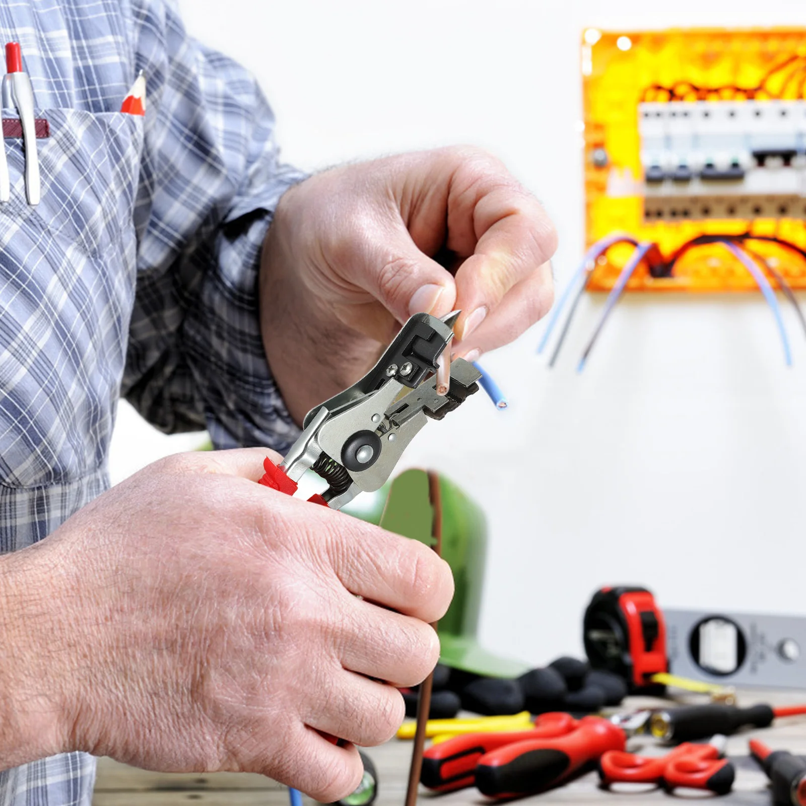 

2Pcs Wire Stripper Multi-Functional Hand Tool Carbon Steel Electrical Wire Stripping Pliers Cutter Gripper Crimping Repair Tool