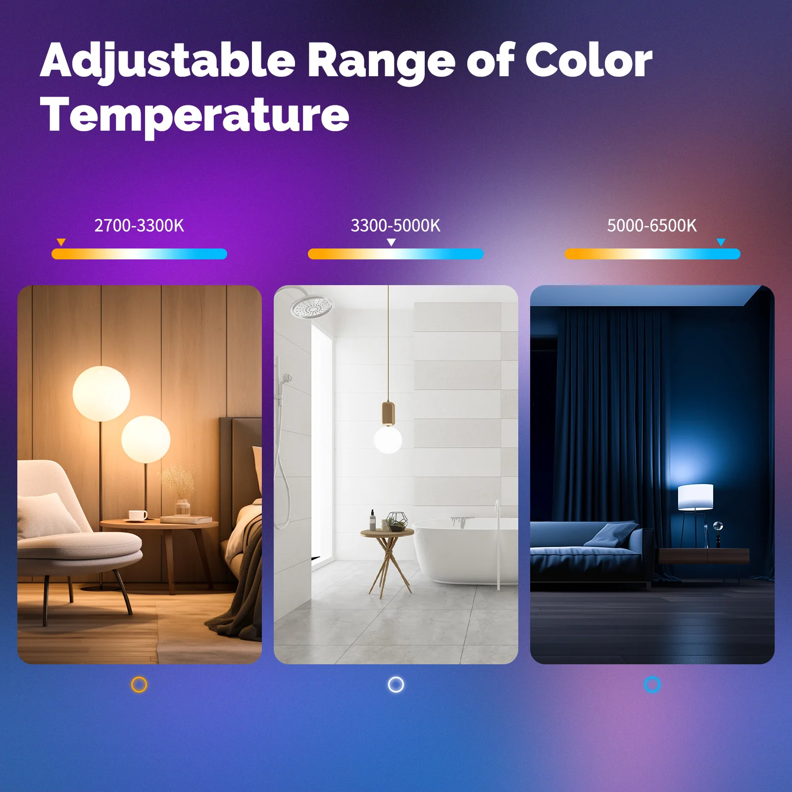 MATTER Bombilla inteligente WiFi RGB+CW 14W E27, cambio de color regulable 2700K-6500K, aplicación Tuya, Compatible con Alexa Google Home