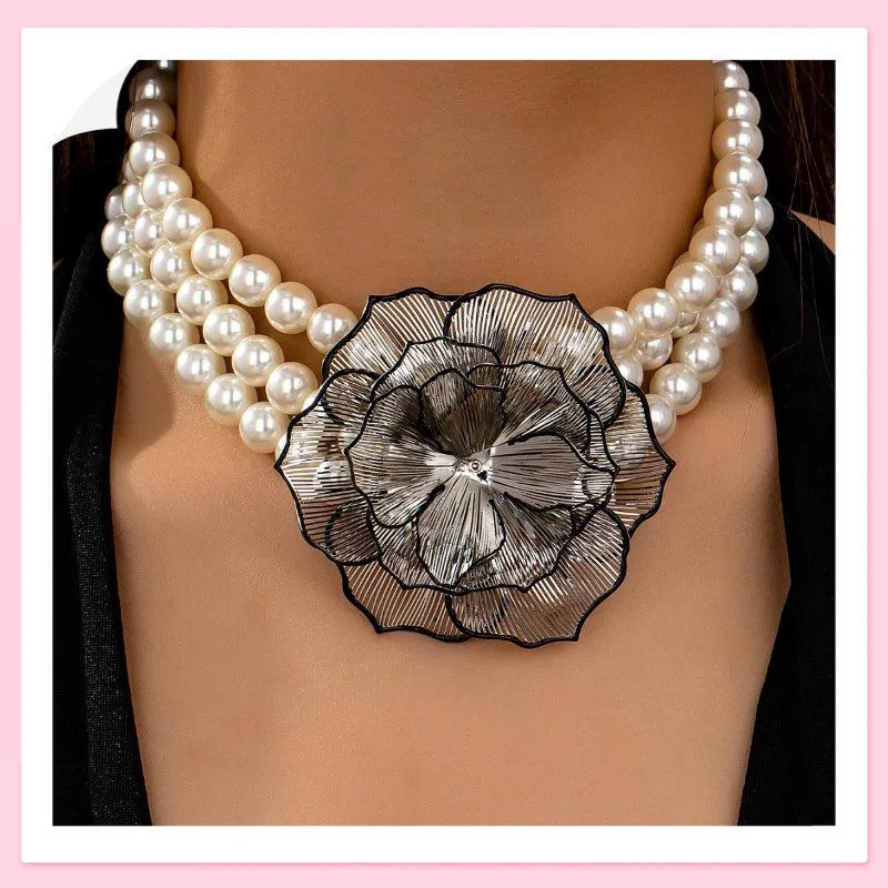 

Модное многослойное ожерелье ручной работы с бусинами в форме лепестков, нишевый дизайн