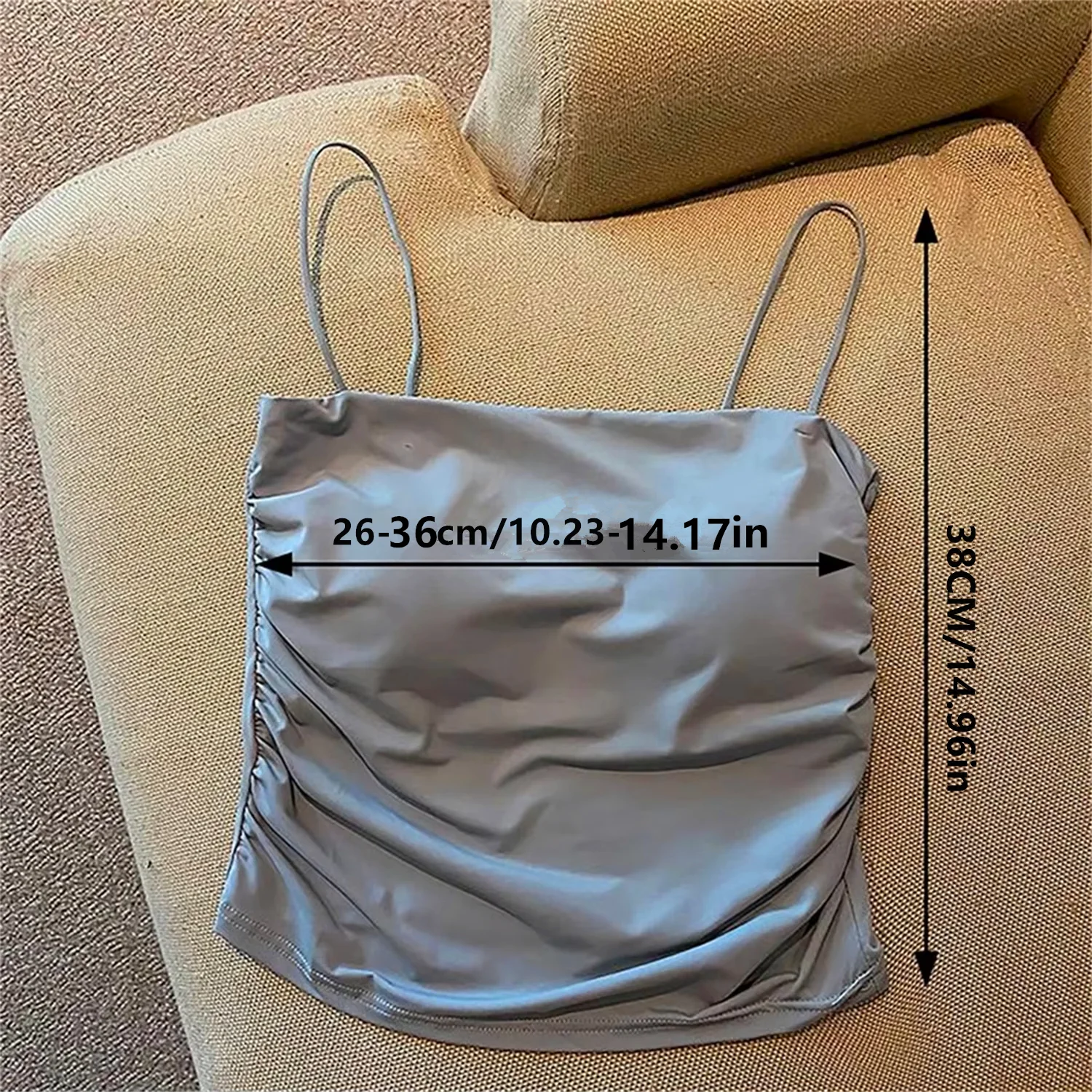 Summer ice silk camisole vest women chest pad anti glare back underwear short tops can be worn outside underwear