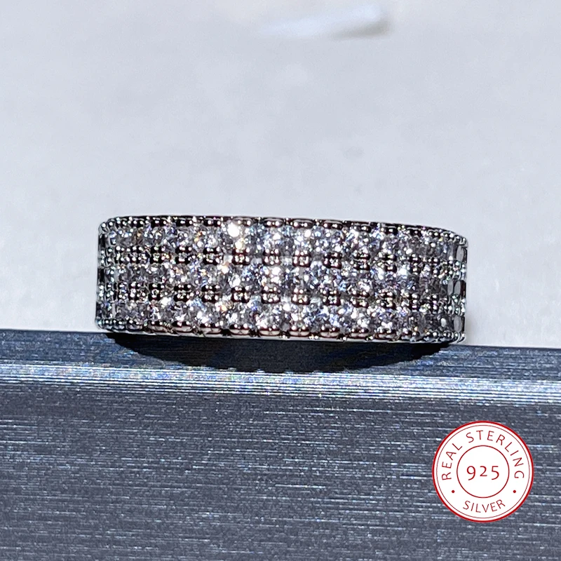 Neue Ewigkeit weiblicher Ring Sterling Silber Mikro pflaster aaaaa Zirkon cz Ehering Ringe für Frauen Braut party Schmuck Geschenk