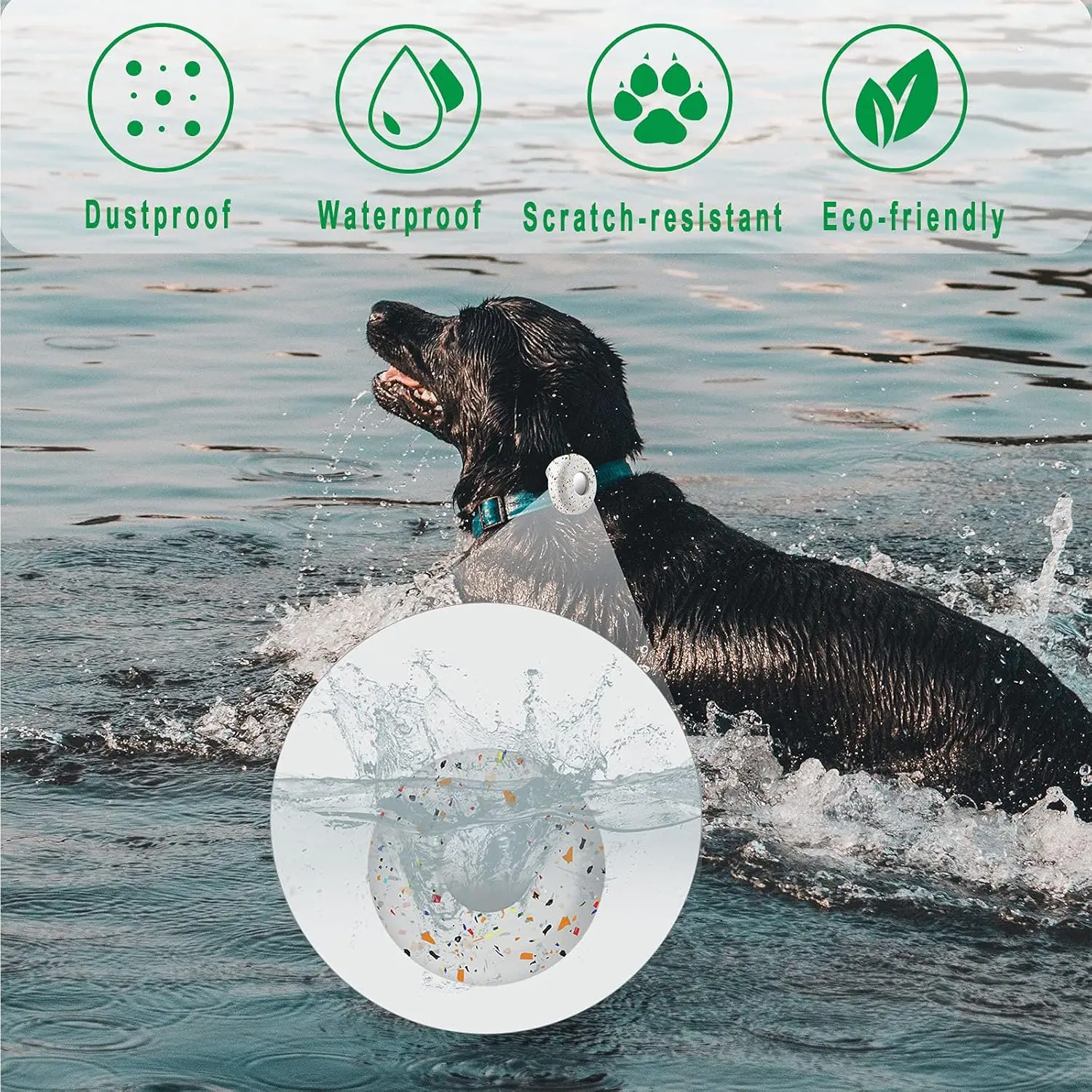 Hundehalsbandhalter für AirTag, Silikon-Halsbandhülle für AirTags mit Katzen- und Hundehalsbändern, Anhängern, Geschirr, Rucksackzubehör – Detail 2