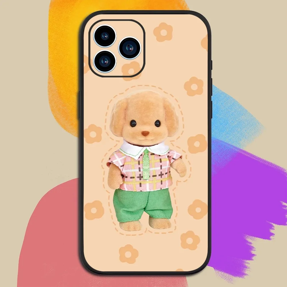 Cute S-Sylvanian Families dog Phone Case For iphone15 14 13 12 11 Pro Max Mini X 7 8 Soft Case