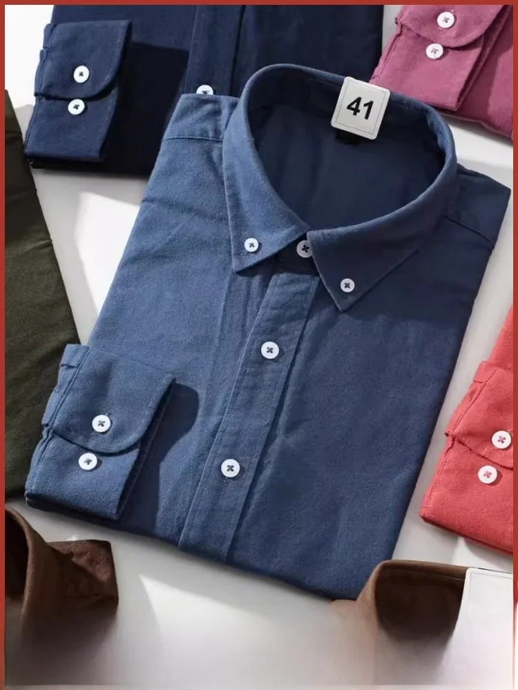 

Waed Pure Cotton Long Sve Повседневная одежда для мужчин Дышащая удобная приятная для кожи осенняя модная подставка на пуговицах