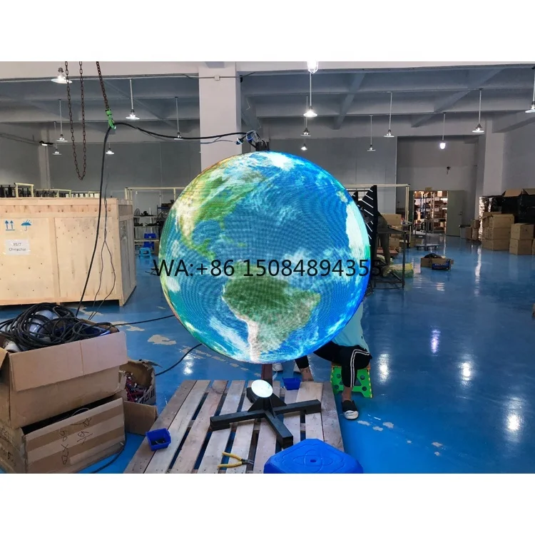 LED VISUAL Full Color Indoor Outdoor 360 Degree 3D Round LED Video Screen Display Sphere LED Wall Ball Shape Spherical Display