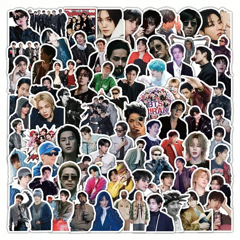 106 adesivos BTS, artigos para fãs de Arirang, adesivos de JK, RM, Jin, V, Jimin, adesivos para decoração de computadores, adesivos para telemóveis, adesivos para malas, adesivos para garrafas de água, adesivos para agendas, decorações requintadas, presentes de aniversário.