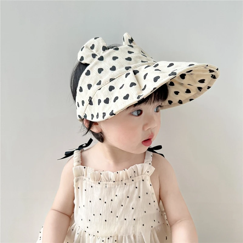 Baby Girl Hat Summer Sunhat Uv Protection Baby Hat Cotton Cute Large Brim Infant Beanies Kids Sunbonnet Cap