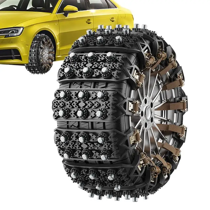 2PCS Car Tire Chains For Snow Lawn Mower Wheel Chains Travel Mud Rock Climbing And Ice Lawn Mower Wheel Chains For Car Truck SUV