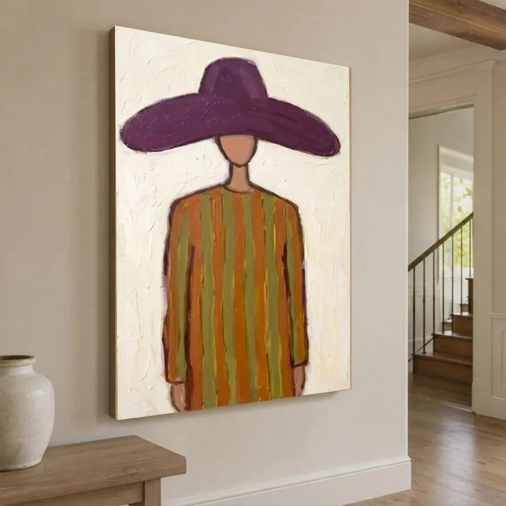 Contemporary Artist 100% Handmade Abstract Oil Painting on Canvas Characters Wall Art Picture For Home Living Room Decor Image