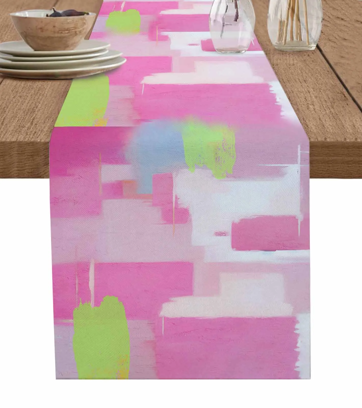 Abstract Modernist Oil Painting Table Runner Decoration Home Decor Dinner Table Decoration Table Decor