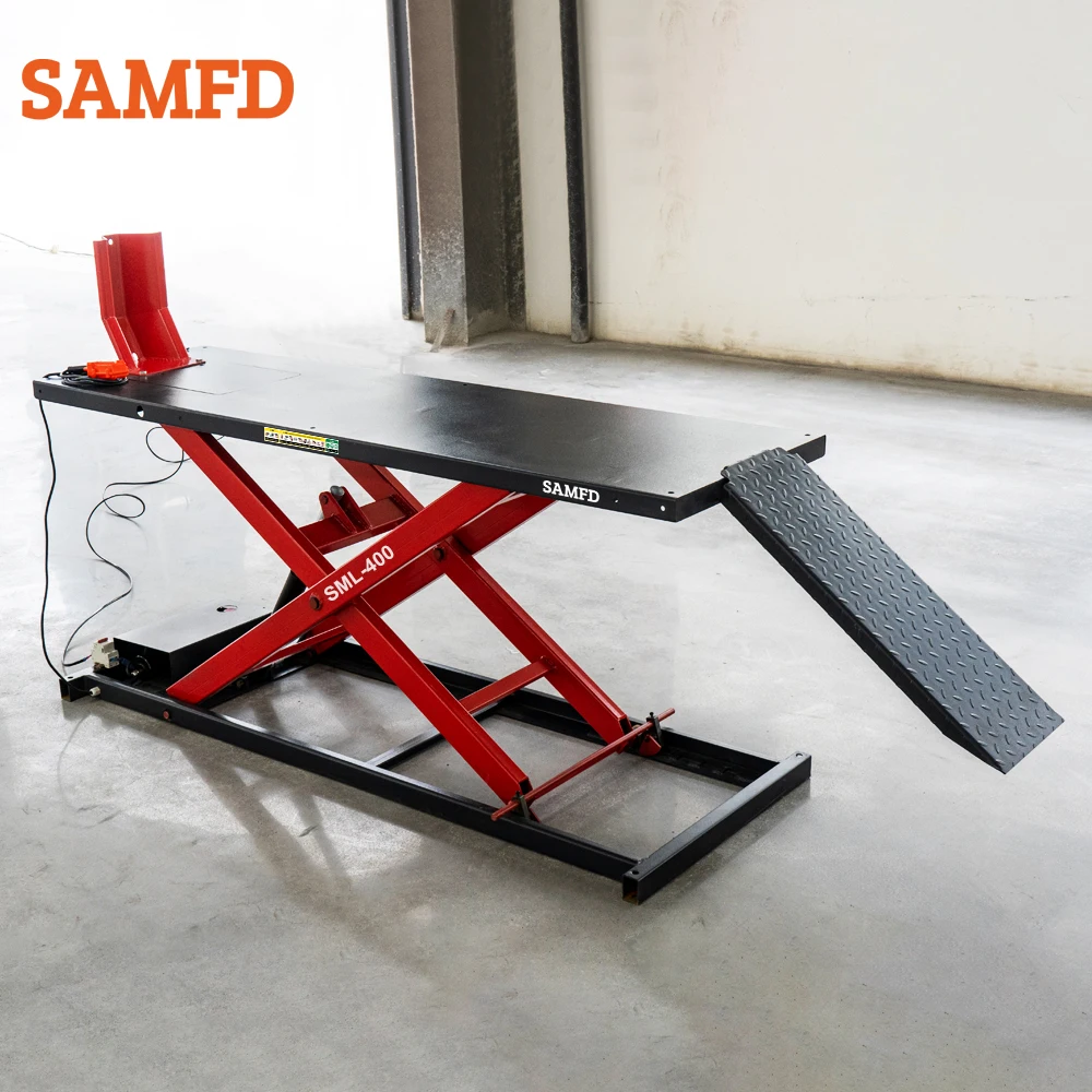

Red 880lbs Scissor Hydraulic Motorcycle Lift Table