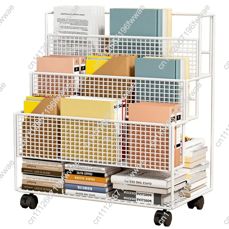 Under The Table Shelf Floor-to-ceiling Mobile Trolley Desk Storage Student Classroom Dormitory Multi-layer Simple Bookcase