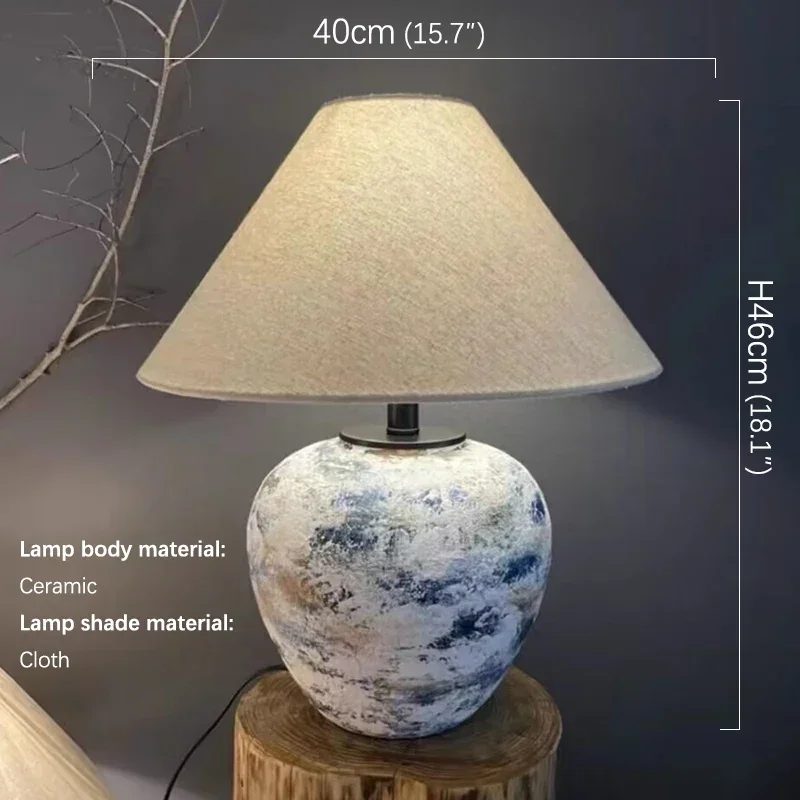 ELZRA Contemporary CeramicTable Lamp Creativity Living Room Bedroom Study Hotel Homestay engineering Desk Light