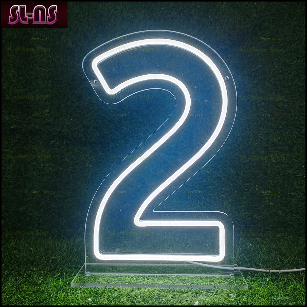 

Custom LED Light Up Numbers Neon 0 to 9 Number 2 Sign Birthday Anniversay Wedding Event Decor Number 1 Lamp Kids Birthday Gift