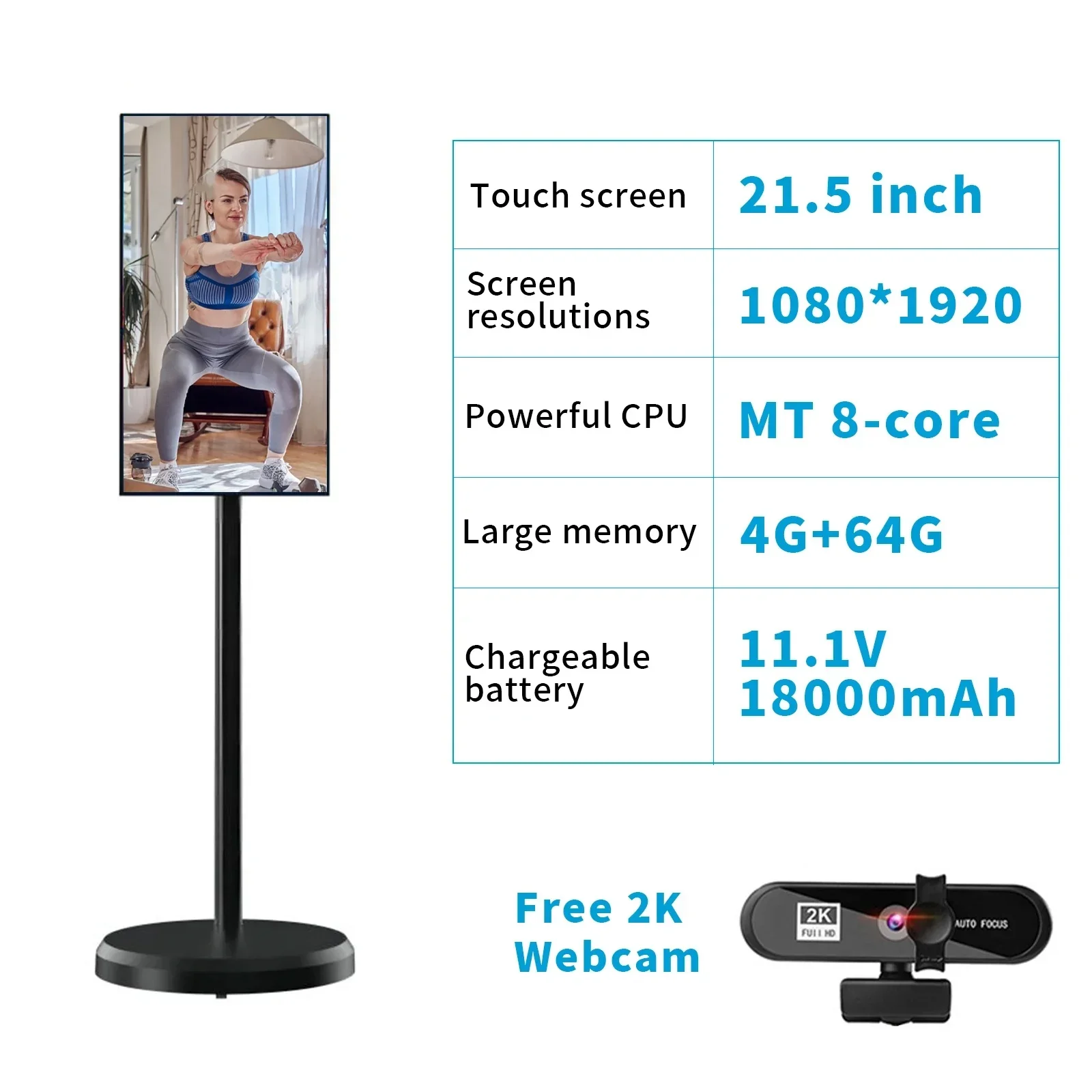 2025 21,5 inch 4K Smart TV Android 13 Incell touchscreen buiten-tv met standaard en batterij 4GB+64GB/6GB+128GB
