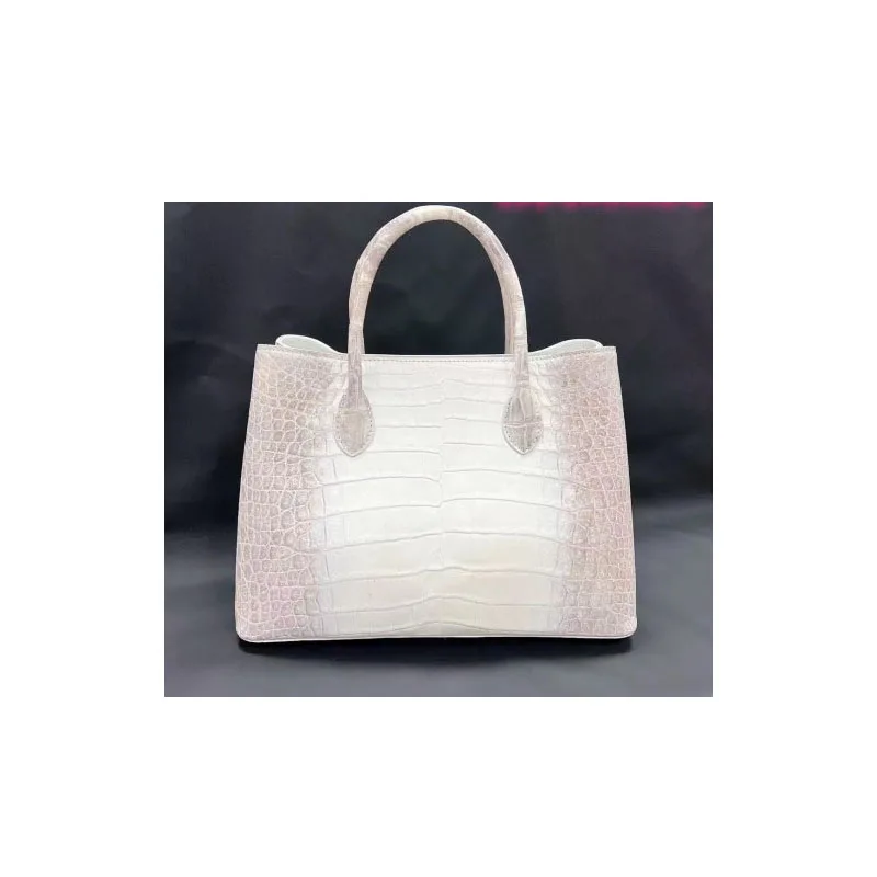 

Сумка из натуральной кожи, новая универсальная повседневная сумка из крокодиловой кожи большой вместимости, открытая гималайская белая роскошная женская сумка на плечо