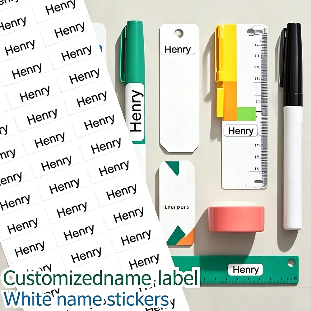 Custom Wear Resistant Name Stickers, Name Labels,  Suitable for Stationery, Backpacks, Water Bottles, And Other Office Supplies