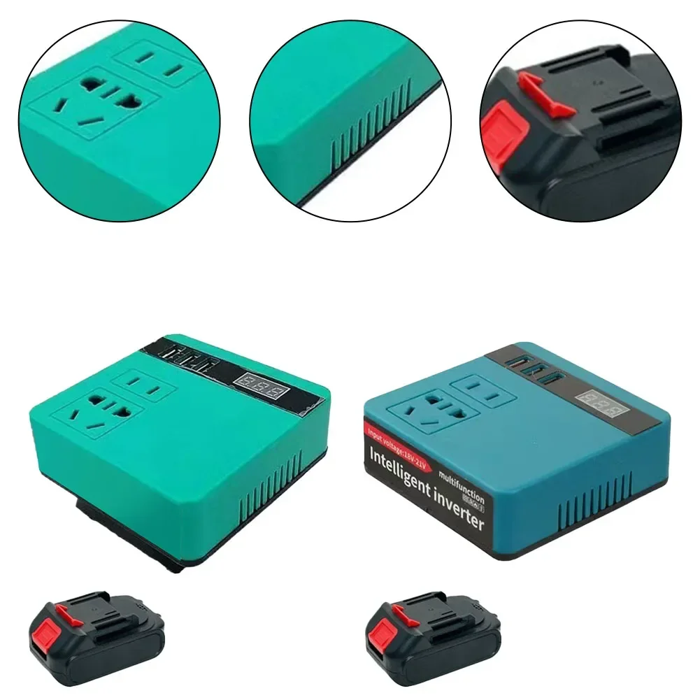 

Lithium Battery Inverter W/5 Batteries Current Display AC 220V/DC 5V/12V 120W no for 110V electrical appliances