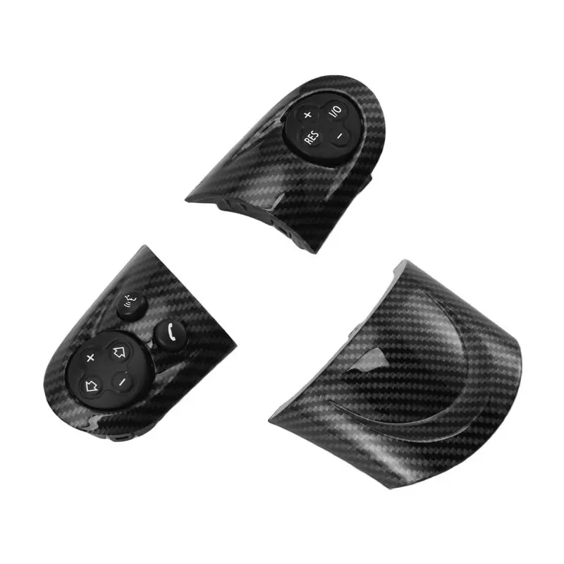 

Top Sale Carbon Fiber Style Trim Cap Button For Car Steering Wheel Multifunction Switch For MINI Cooper R55 R56 R57 R58 R59 R60