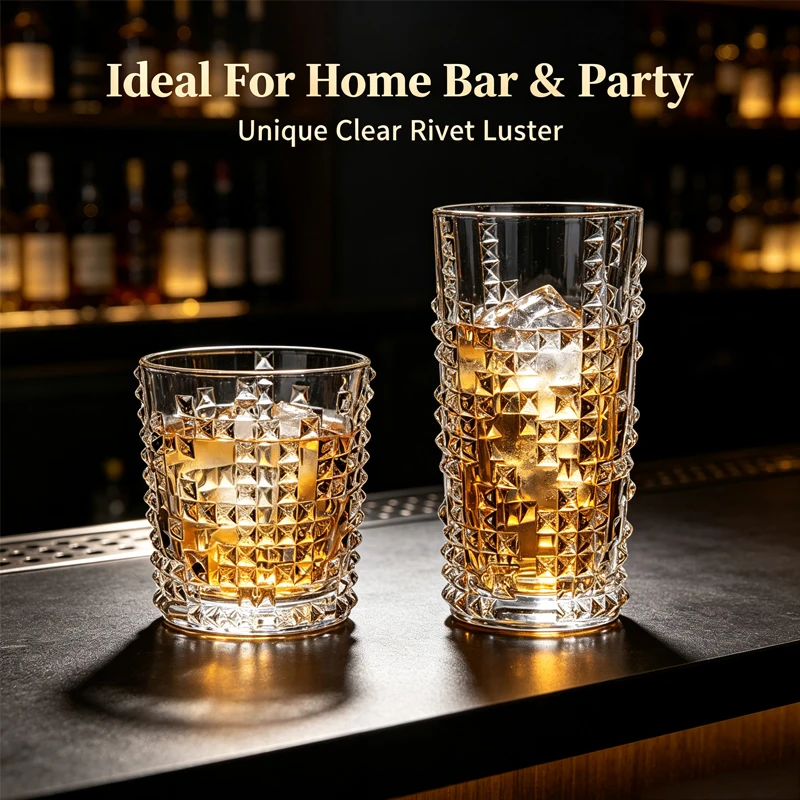 315ml/350ml Transparent Collins Glass Luxury High End Cocktail Glass European Style Wine Glasses Party Wine Utensils Drinkware