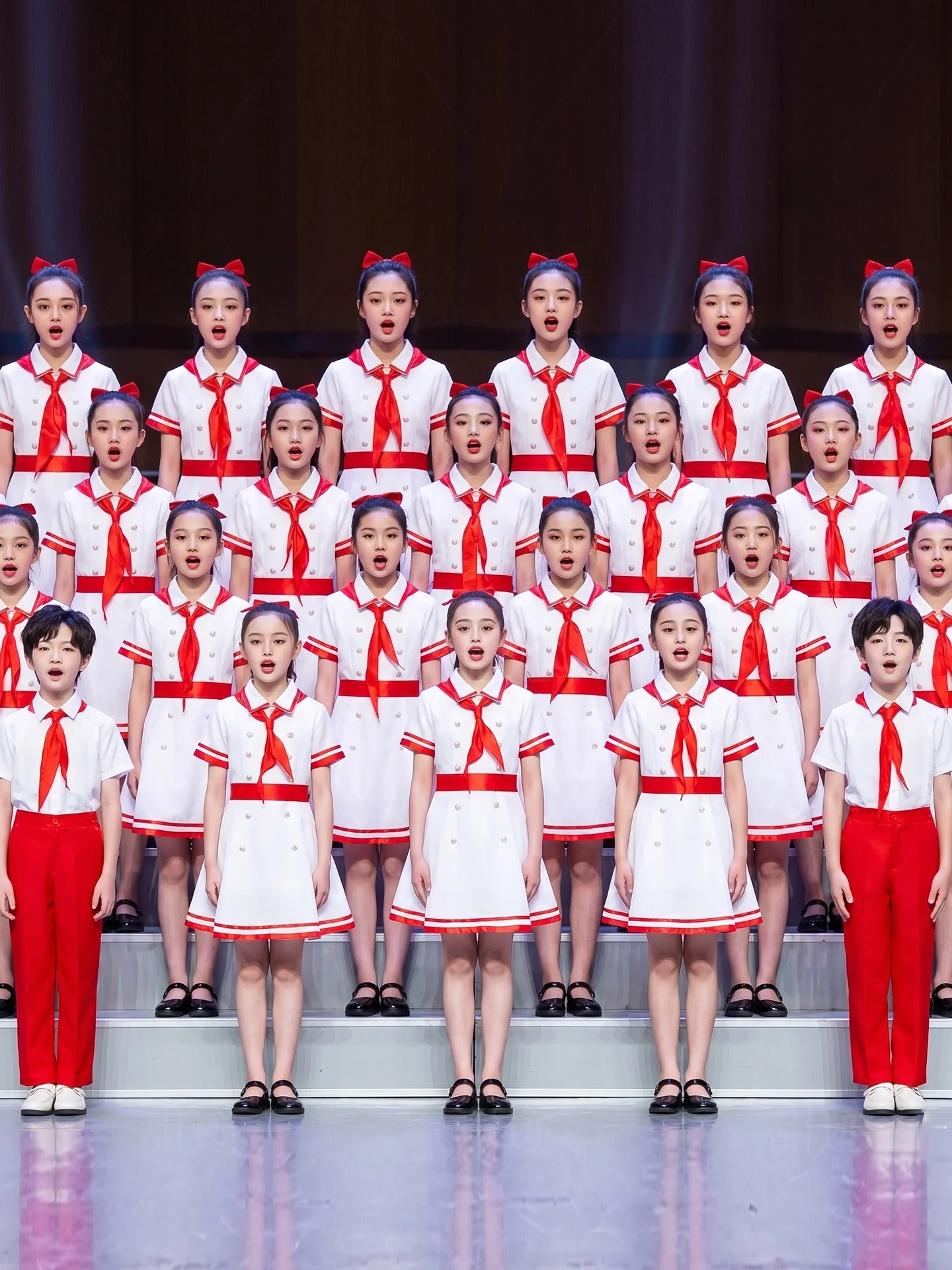 

Red Performance Outfit National Love Chorus Primary And Middle School Students Male Female Children Speech Competition Costume