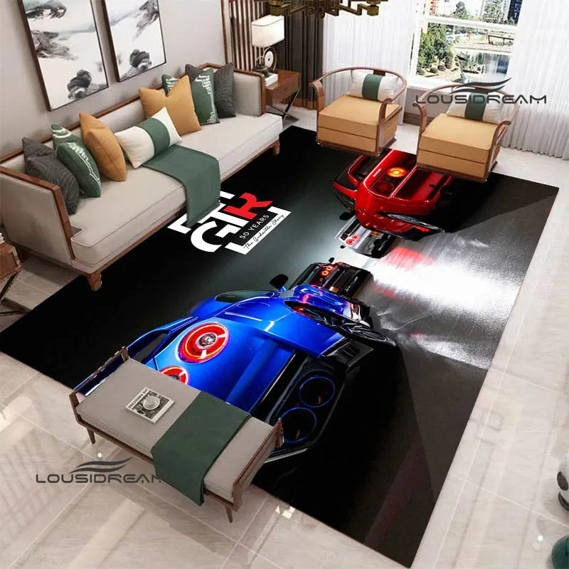 GTR racing retro printed carpet living room bedroom carpet balcony bathroom non-slip door mat photography props birthday gift