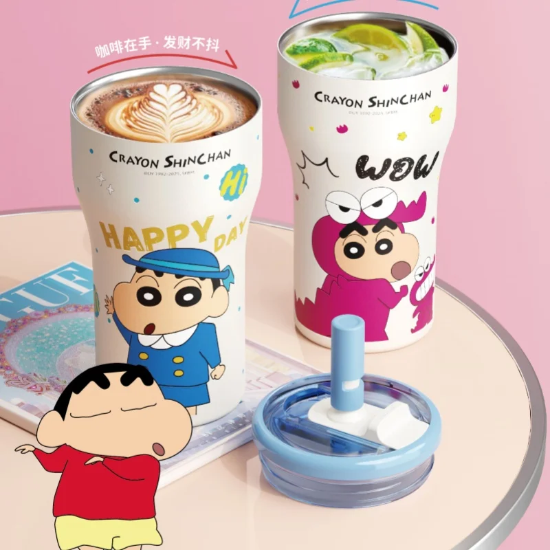 

Crayon Shinchan 630ml Mug With Lid Straw Handle Large Capacity Creative Unique Cute Coffee Cup Gift For Home Office Use In Stock