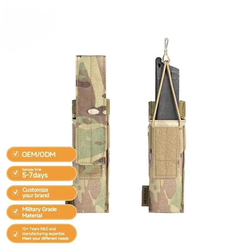 MOLLE Pouch Camouflage 500D Nylon Single Magazine Holder Bag For Airsoft Game Model Accessory Vest Attachment Storage Pouch