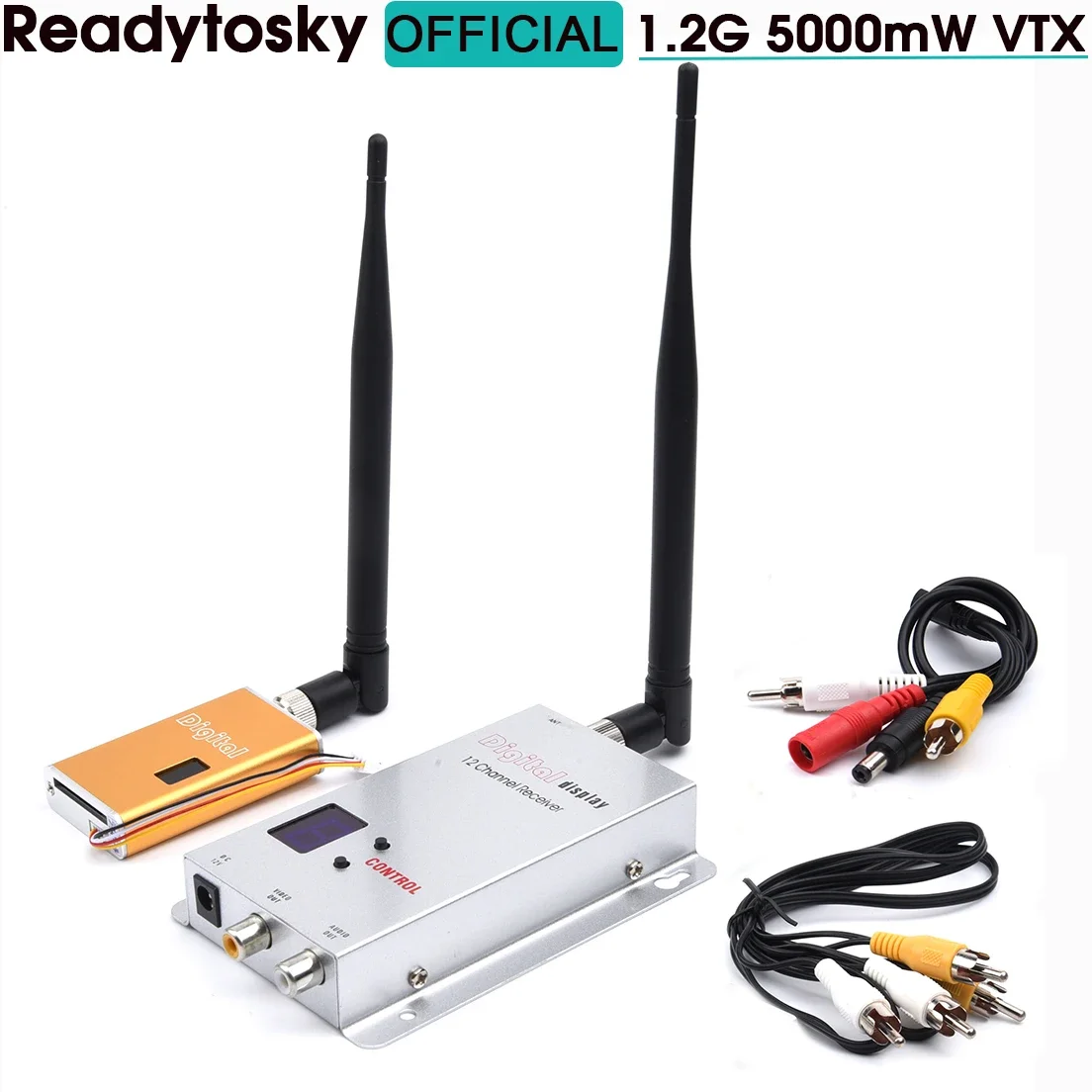 FPV 1.2G 5000mW 5W Miniature FPV Video Sender 1.2G 1200Mhz Audio Video Wireless Transmitter and Receiver LOS Long Distance