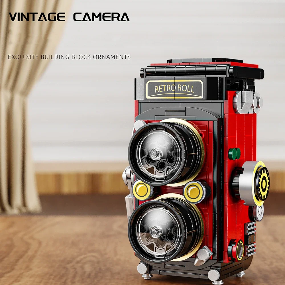 

719PCS Creative Vintage Camera Building Blocks Retro Roll Cam Assemble Bricks Toys Gift For Adult Kids