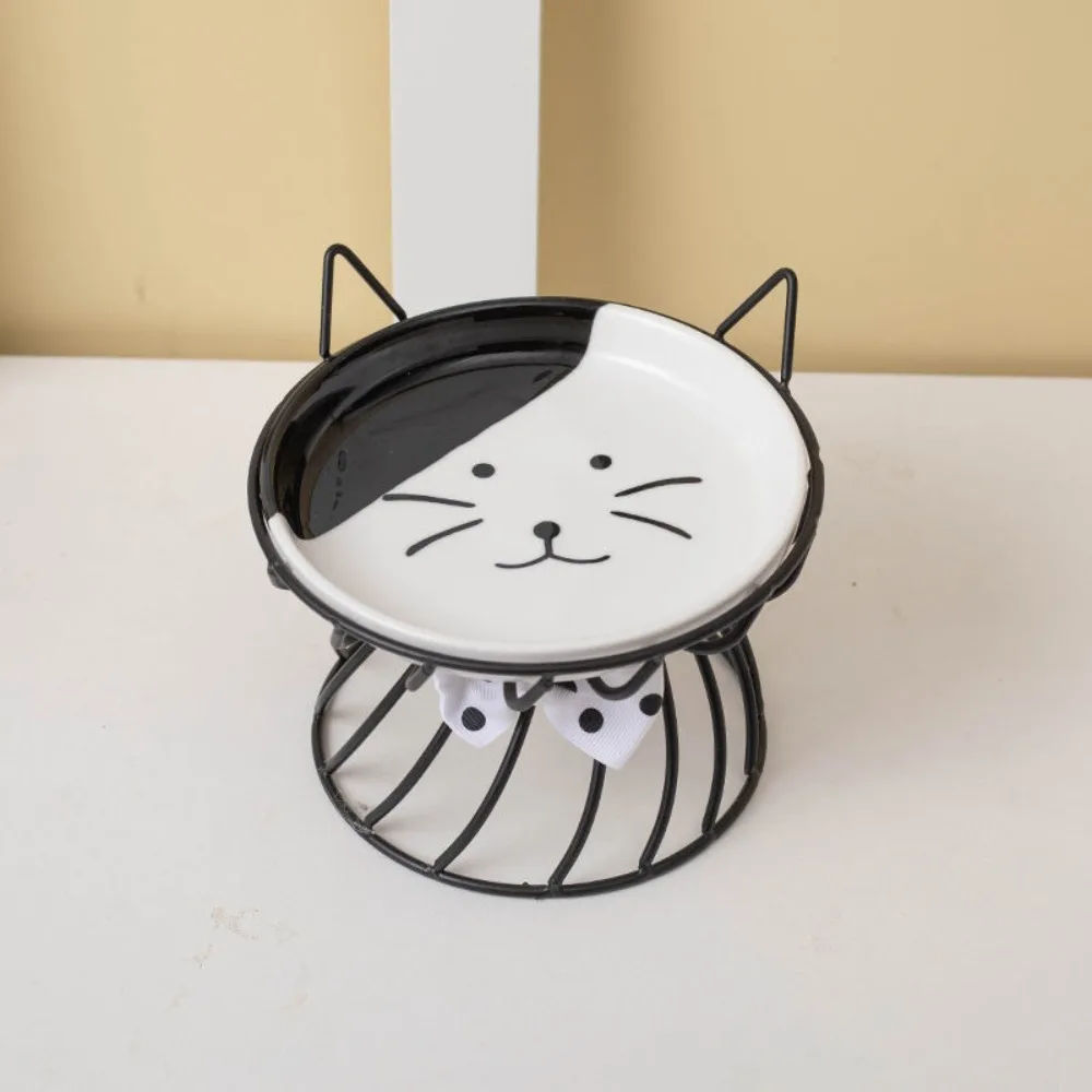 Pet Accessories With Stand Ceramic Cat Bowl Non-Slip Large Capacity Dog Water Bowl Cartoon Pet Feeder Pet Drinking