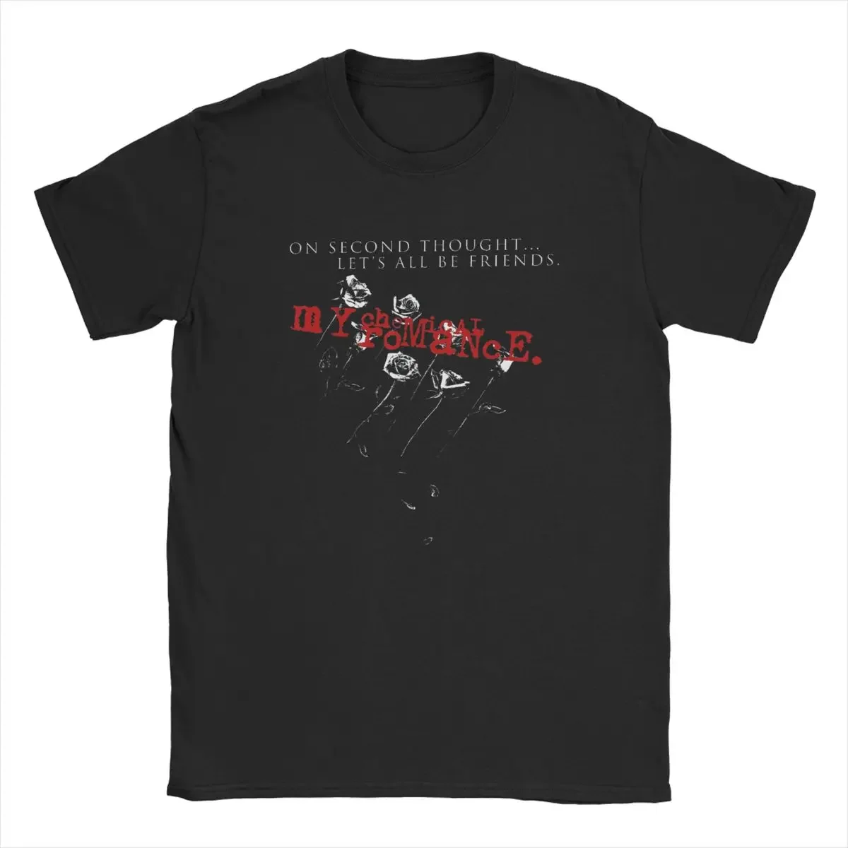 Camisetas de My Chemical Romance Band para hombre, camisetas divertidas de manga corta con cuello redondo, Let's All Be Friends, Punk Rock, 100% algodón