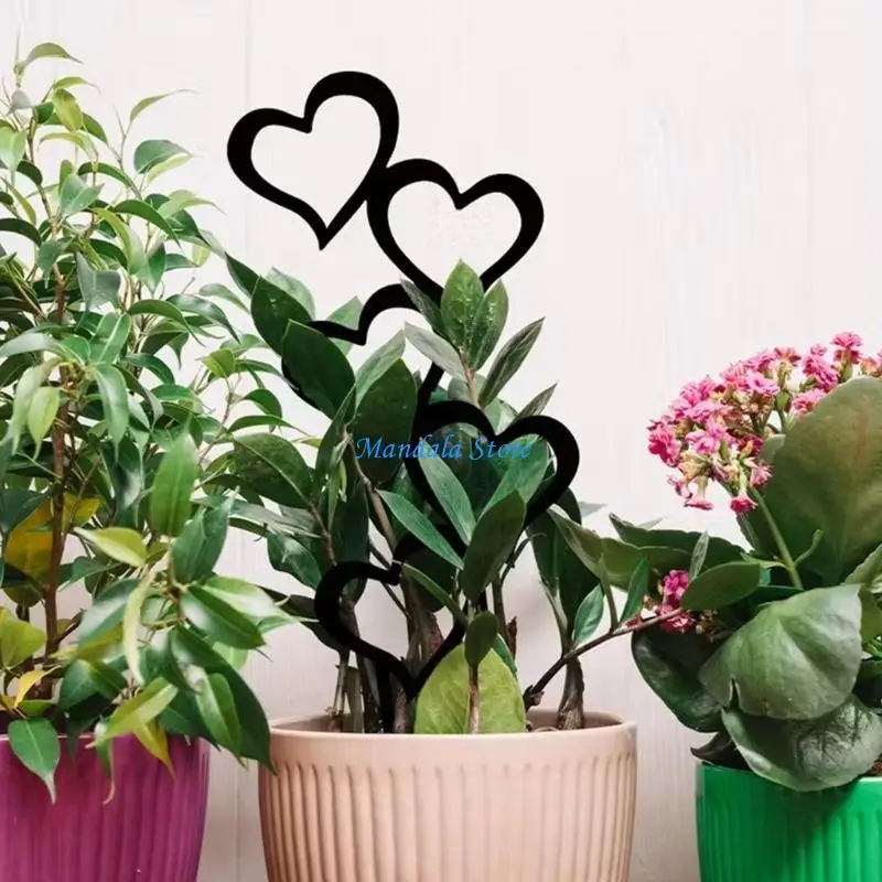U2JC Weather Resistant Iron Heart Art Piece for Climbing Plant Support Outdoor