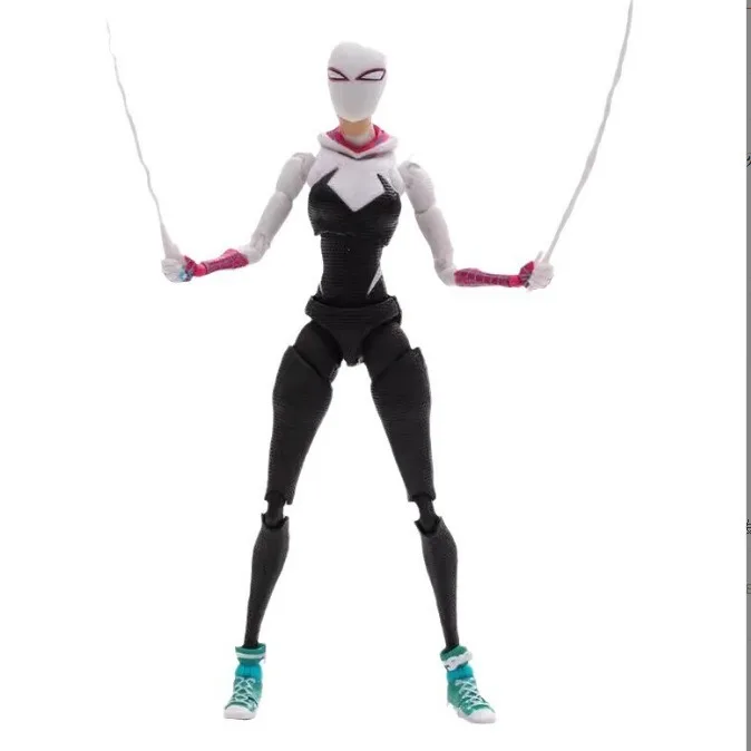 15CM Shf Anime Spider-man Figuarts Miles Morales Gwen figuras de acción Gwen Spider mujer estatuilla Spiderman figura Pvc modelo Juguetes