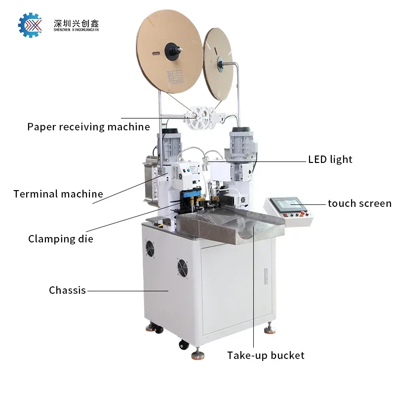 Fully automatic double head  seal plug inserting machine terminal crimping machine parallel