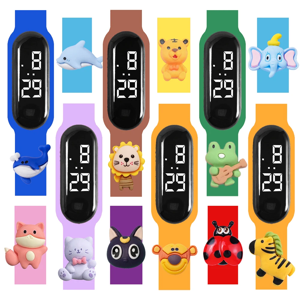 

Модные детские часы для мальчиков и девочек, электронный браслет, спортивные сенсорные светодиодные куклы с героями мультфильмов, детские часы, женские водонепроницаемые часы