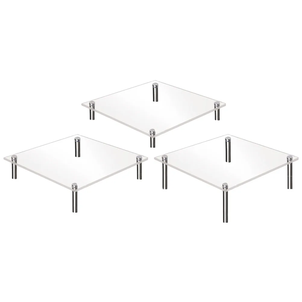

3pcs Acrylic Display Stand Cake Dessert Accessories Desktop Tray Premium Material Sturdy Stylish Design Birthday Party