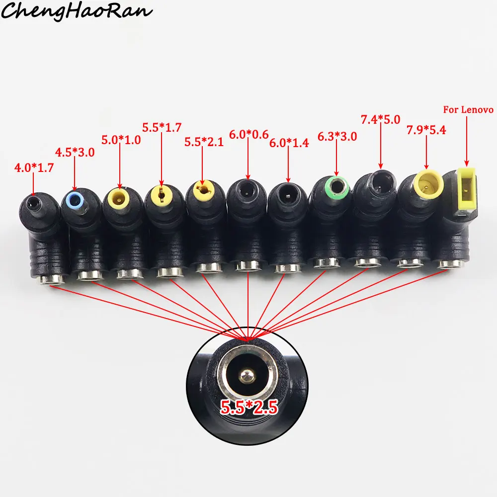 1 Pc DC 5.5X 2.5 Female Jack Plug Adapter Connectors to 4.0*1.7 4.5*3.0 5.0*1.0 5.5*1.7 6.0*1.4 6.3*3.0 7.4HP Power Adaptor