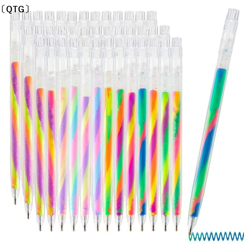 〔QTG〕6Pcs Glitter Gel Highlighter Pen Set 1.2mm Vibrant Color Smooth Writing For Journal DIY Craft Greeting Card