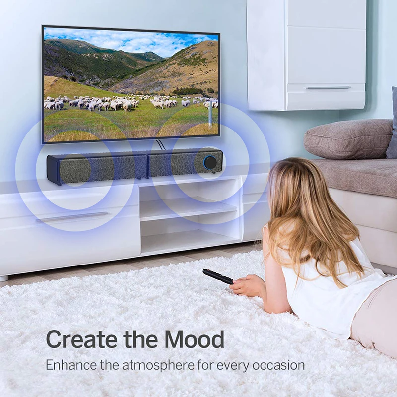 Wireless Bluetooth Sound Bar Slim Speaker Home Theatre System Sound Bar with Subwoofer Aux TV Soundbar Speaker Enter Sound Bars